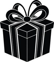 Gift Box Silhouette Vector for Celebrations, Holidays, and Special Occasions
