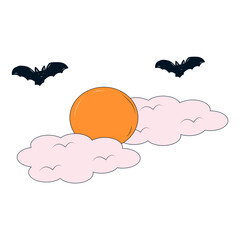 Scary Halloween Element in Cartoon Design. Vector Illustration