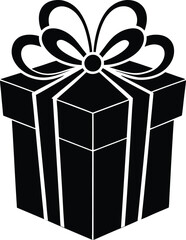 Gift Box Silhouette Vector for Celebrations, Holidays, and Special Occasions