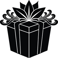 Gift Box Silhouette Vector for Celebrations, Holidays, and Special Occasions