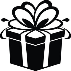 Gift Box Silhouette Vector for Celebrations, Holidays, and Special Occasions