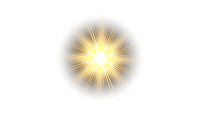 artificial yellow soft light burst effect. Shining sun glare rays, glow light effect, Random Star burst isolated on transparent background sun rays