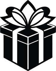 Gift Box Silhouette Vector for Celebrations, Holidays, and Special Occasions
