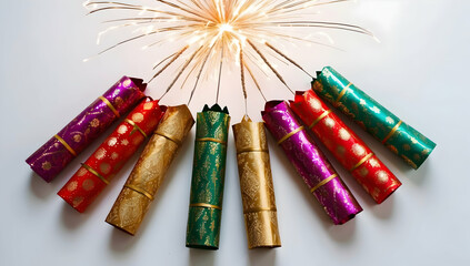 Colorful Crackers Exploding with Festive Cheer....