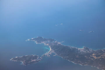 March 22 2025 View of Coastal Peninsula with Surrounding Blue Sea, Japan