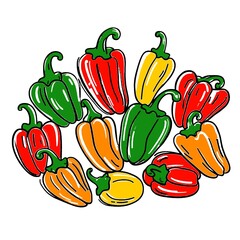 set of vegetables.  Paprika pepper. seamless pattern with peppers. chili pattern Background. vintage pepper background. pepper pattern background. chili doodle pattern background. hot chili seamless.
