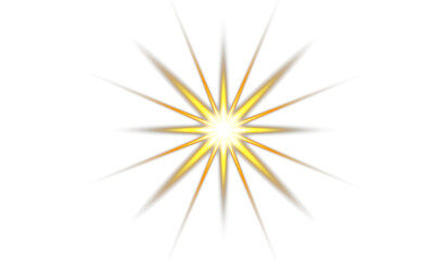 artificial yellow soft light burst effect. Shining sun glare rays, glow light effect, Random Star burst isolated on transparent background sun rays