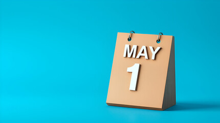 notepad with the words 1st May written on it isolated on blue background ai  
