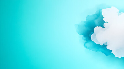 A soft watercolor effect featuring a gradient of aqua blue and white, creating a soothing and serene backdrop.