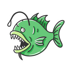 green terror fish icon, green terror fish vector illustration-simple illustration of green terror fish, perfect for green terror fish logos and icons