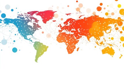 Fototapeta premium Corporate presentation slide background showing global business trends and data