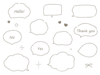 シンプルでかわいい手書き風吹き出しセット