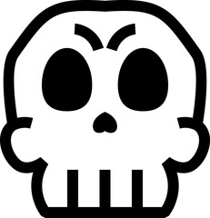 Doodle Skull Icon Element Set