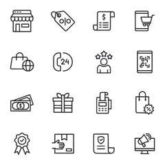 A set of icons for shopping and money