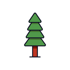 Obraz premium Pine Tree Vector Illustration for Nature and Holiday Designs. An evergreen fir tree vector perfect for Christmas decor or environmental graphics.