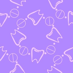 Medicine seamless teeth pattern for wrapping paper and fabrics and linens