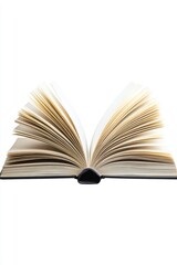 Fototapeta premium Antique Open Book with Yellowed Pages on White Background