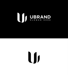 Obraz premium Modern U Brand Logo Design Elegant, Minimalist, White, Black