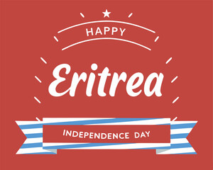 Happy Eritrea Independence Day with stars and patriotic banner design.