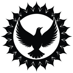 outline dove and flame concept