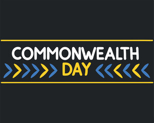 Obraz premium Celebrate Commonwealth Day with a stylized globe and exciting exclamation marks.