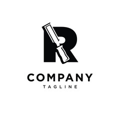 Letter R Chisel Logo Icon Vector