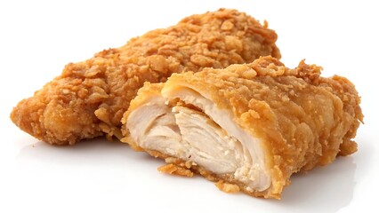 Delicious crispy fried chicken tenders, close up.