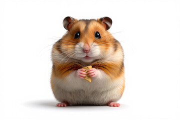 Cute 3D Hamster Illustration on Clean White Surface