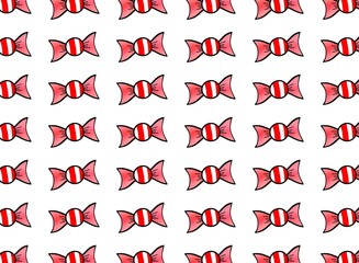 Seamless pattern with colorful candy canes isolated on a white background.