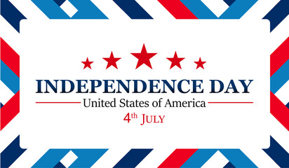 Happy Independence Day. USA country federal patriotic holiday. Vector illustration.