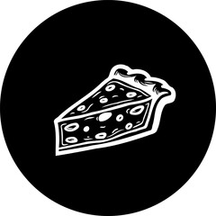 Stylized pizza slice illustration with crust detail on a dark backdrop