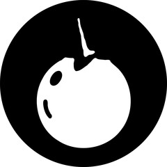 Stylized vector representation of damaged fruit against a circular background