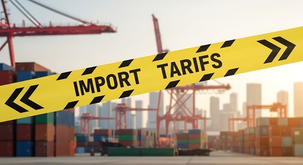 Obraz premium Navigating Global Trade: Import Tariffs Restricting International Commerce