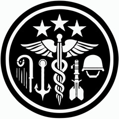 Fototapeta premium Military Medical Emblem Symbolizing Courage and Service 