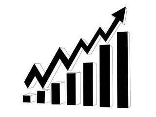 business graph with arrow