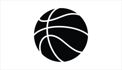 Basketball Icon with Detailed Lines and Curved Shape. © Tania