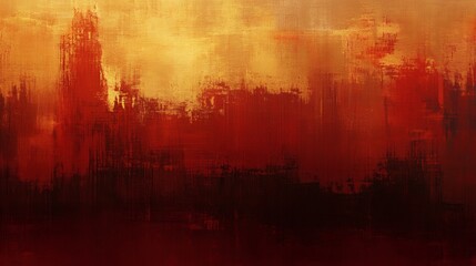Fototapeta premium A vibrant abstract painting featuring a gradient of fiery reds and golds.