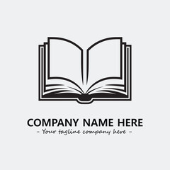 Book illustration black and white for logo company vector image
