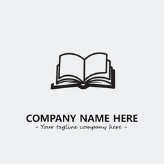 Book illustration black and white for logo company vector image
