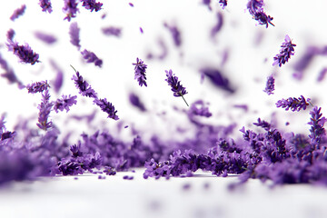 Obraz premium Lavender Blooms Dance in Air, Serene Purple
