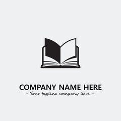 Book illustration black and white for logo company vector image
