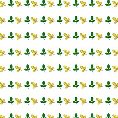 Seamless pattern with fall leaves isolated on a white background.