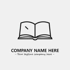 Book illustration black and white for logo company vector image
