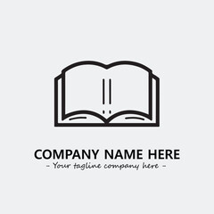 Book illustration black and white for logo company vector image
