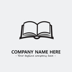 Book illustration black and white for logo company vector image
