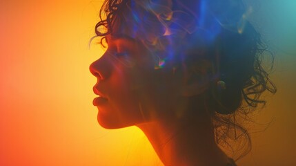 Capturing the ethereal glow of spiritual energy in a serene cosmic portrait