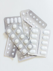 Pills in blister view from top