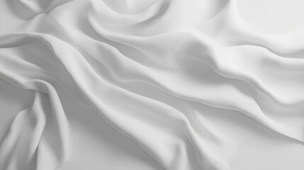 Naklejka premium Flowing, softly draped white fabric with subtle texture and gentle folds creating a serene, elegant aesthetic