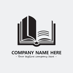 Book illustration black and white for logo company vector image
