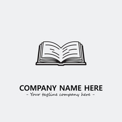 Book illustration black and white for logo company vector image
